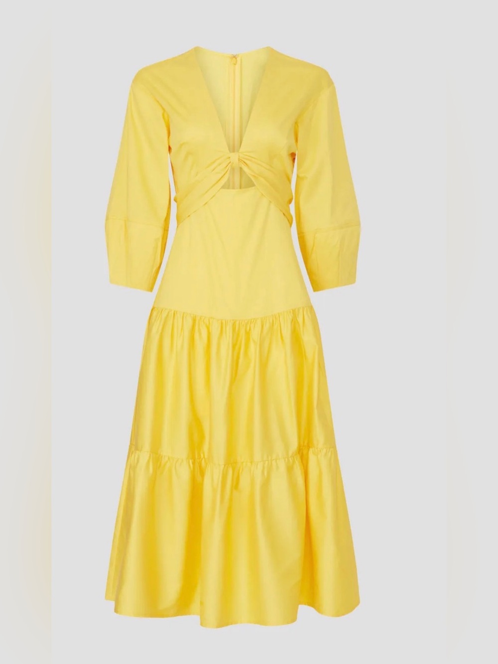 Derek Lam Canary Yellow Twist-Cut Maxi Dress